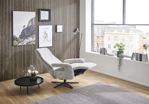 Sessel - Größe M, Relaxfunktion, Stoff, Silbergrau