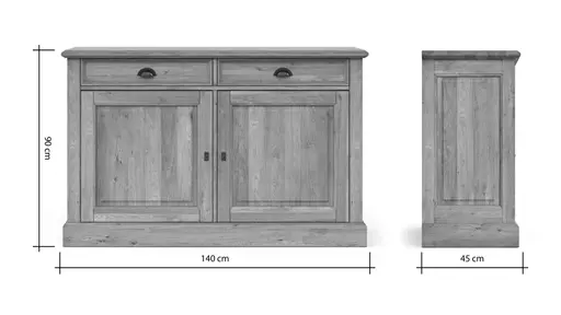Kommode Louisiana - Wildeiche teilmassiv, geölt