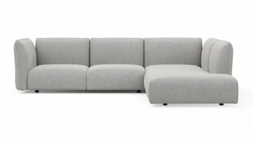 Ecksofa Motone - 2,5-Sitzer mit Ecke rechts, Stoff, Hellgrau