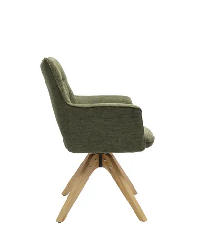 Armlehnstuhl MARYLA - drehbar, Stoff, Grün