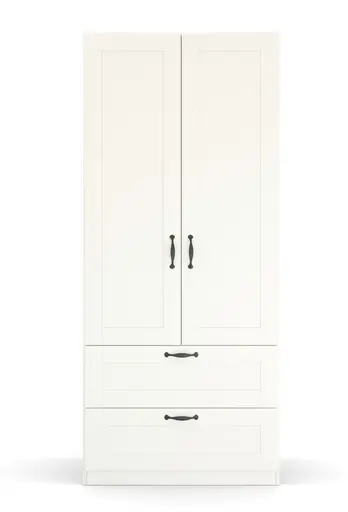 Drehtürenschrank ROMAN SPIN- B ca. 91 cm, Weiß, Landhausoptik