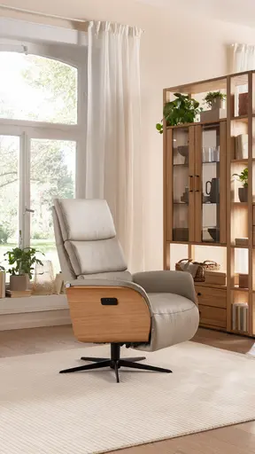 Relaxsessel Amila - Größe L, inkl. 4-motorischer Relaxfunktion und Aufstehhilfe, Leder, Silbergrau