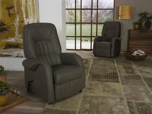 Sessel - Relaxfunktion 2-motorisch, Aufstehhilfe, Leder, Braun