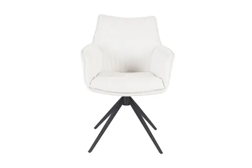 Armlehnstuhl MAIKE - drehbar, Stoff, Weiß