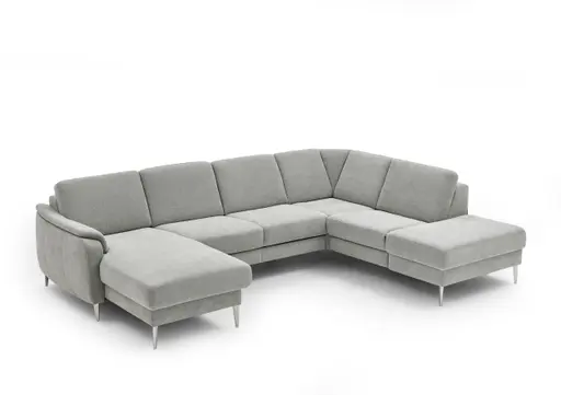 Wohnlandschaft - Longchair links mit 2,5-Sitzer und Ecke rechts