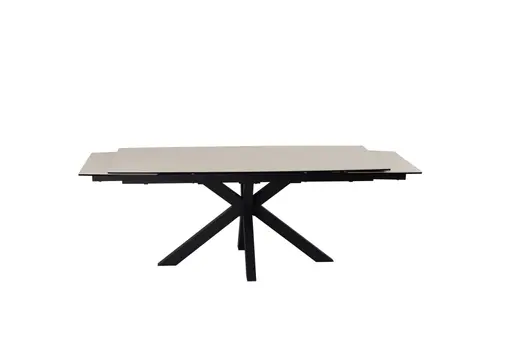 Esstisch MELANIA - ausziehbar, LB ca. 180x95 cm, Glaskeramik, Travertin farbig