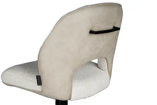 Barhocker MAILE - drehbar, höhenverstellbar, Stoff, Creme