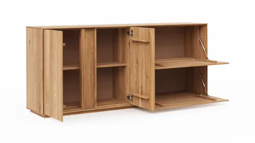 Sideboard Saratoga - mit Klapptüren, Wildeiche massiv, natur geölt