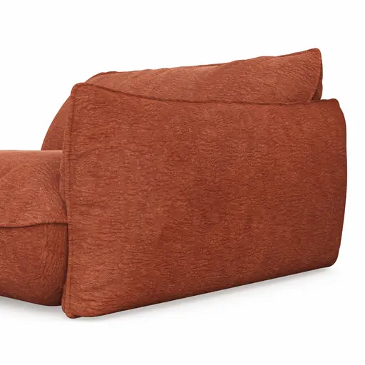 Trapezsofa Fluffy - 2-Sitzer mit Trapezelement und Abschlussteil inkl. Rückenlehne verstellbar, Stoff, Kupfer