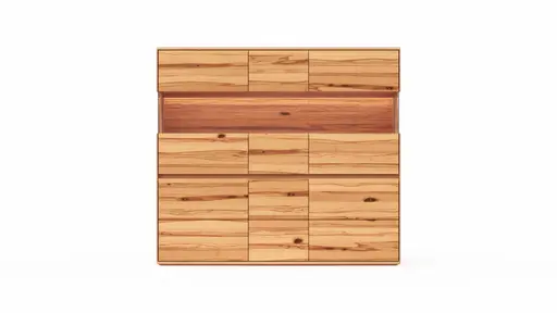 Highboard Hillsboro - inkl. Beleuchtung, Buche/Kernbuche natur, geölt