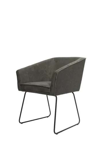 Armlehnstuhl - Stoff, Graubraun