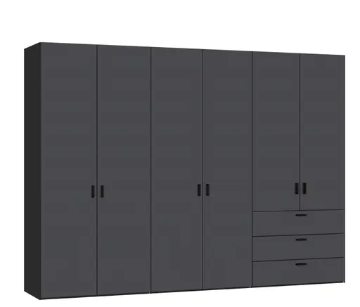 Drehtürenschrank JOIN IT- B ca. 303 cm, Schwarz, Anthrazit