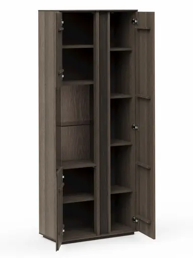 Vitrine Saratoga - Buche massiv, silbergrau geölt