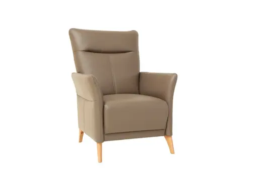 Sessel Rosario - Leder, Rauchbraun