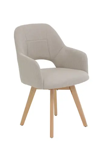 Armlehnstuhl - drehbar, Stoff, Beige