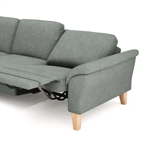 Ecksofa Rockport A - Ecke links mit 2,5-Sitzer inkl. Relaxfunktion (motorisch), Stoff, Grau
