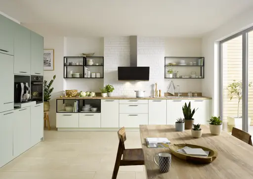 Wohnküche 55.100 GL 6 500, Satinlack Salbeigrün/Pastellgrün