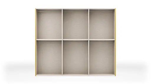 Drehtürenschrank Loretto - B ca. 280 cm, Lack matt, Safrangelb