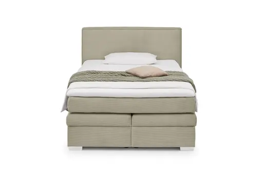 Boxspringbett- Liegefläche ca. 140x200 cm, Stoff, Taupe