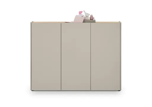 Schuhschrank GASIRA - B ca. 138 cm, Kaschmir, Navarra Eiche Nachbildung