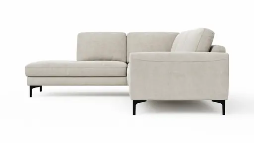 Ecksofa Oviedo - 2,5-Sitzer mit Ecke rechts, Stoff, Natur