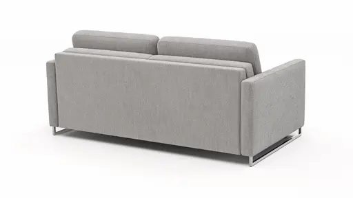 Sofa Nuoro - 2,5-Sitzer inkl. Schlaffunktion, Armlehne mit Kufe, Stoff, Grau