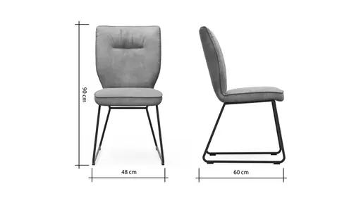 Stuhl Westmore - Stoff, Silberfarben