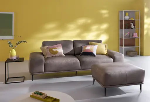 Sofa Oslo - 3-sitzer, Leder, Taupe