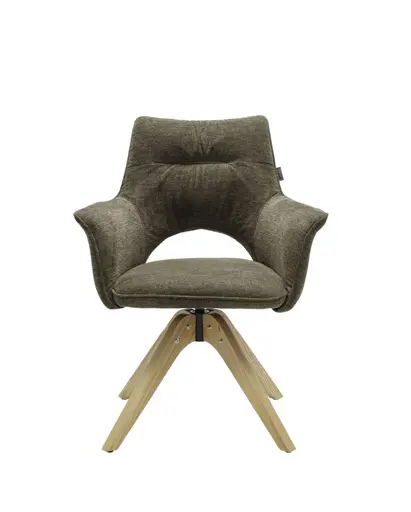 Armlehnstuhl MARYLA - drehbar, Stoff, Cappuccino