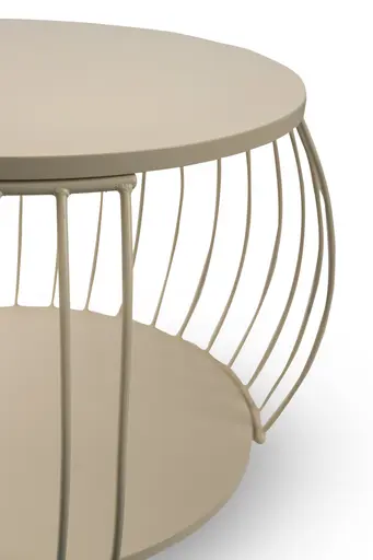 Couchtisch - Ø/H ca. 60x47 cm, Cremeweiß