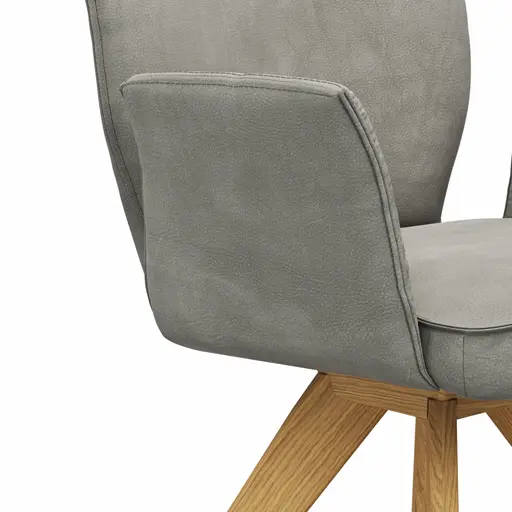 Armlehnstuhl Westmore - drehbar, Stoff, Silberfarben