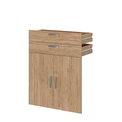 Türen-Set- mit 2 Schüben, B ca. 84 cm, Eiche Dekor