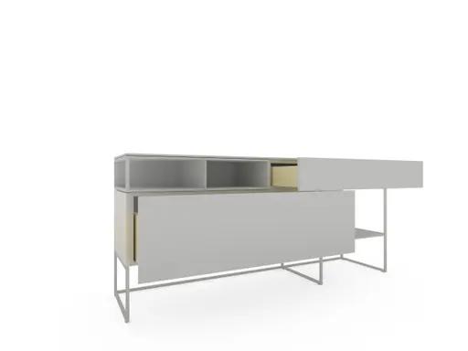 Sideboard Catona - Lack matt, Steingrau