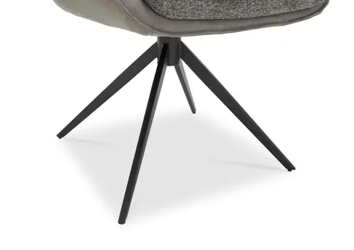 Stuhl MANDY - drehbar, Stoff, Graubeige