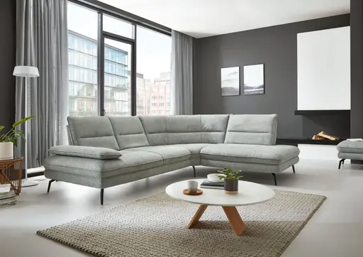 Ecksofa - 2,5-Sitzer mit Ecke rechts, Stoff, Zink