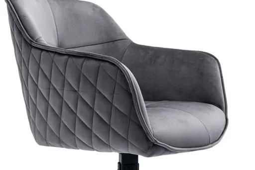 Armlehnstuhl - drehbar, Samt, Grau