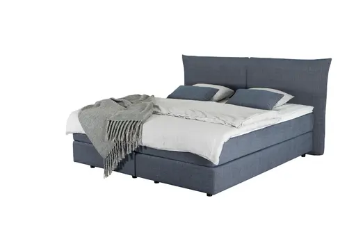 Boxspringbett Hatu - Liegefläche ca. 180x200 cm, Stoff, Blau
