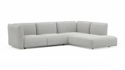 Ecksofa Motone - 2,5-Sitzer mit Ecke rechts, Stoff, Hellgrau