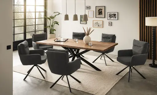 Armlehnstuhl - drehbar, Cord, Anthrazit