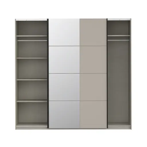 Schwebetürenschrank FRIESO- B ca. 220 cm, Sand, Spiegel