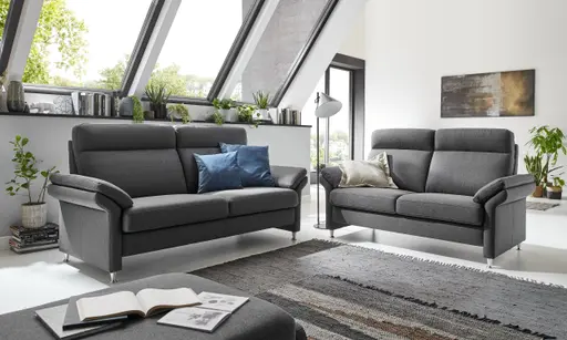 Sofa EM Dublin 2.0 - 3-Sitzer, Stoff, Steingrau