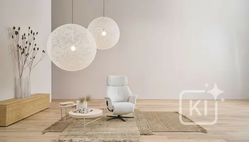 Fernsehsessel EM Fulda - Relaxfunktion teilmotorisch, Stoff, beige