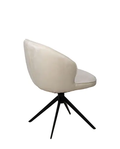 Stuhl MERRITH - drehbar, Stoff, Creme
