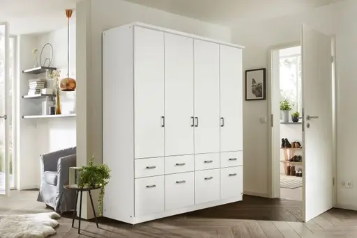 Drehtürenschrank ROYAN- B ca. 181 cm, Weiß