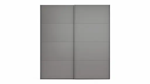 Schwebetürenschrank Viana - B ca. 212 cm, Lack, Steingrau