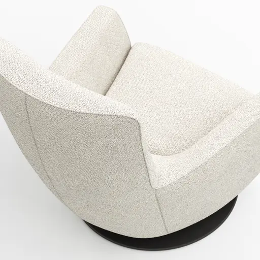 Sessel Lilaia - inkl. Dreh- und Wippfunktion, Stoff, Creme