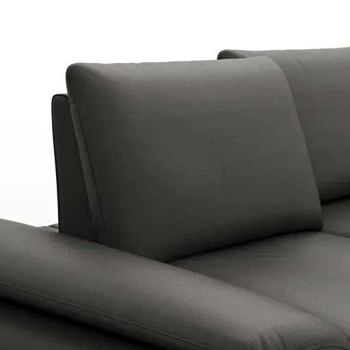 Sofa Collina - 3-Sitzer, Leder, Schwarz