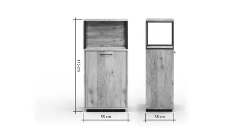 Vitrine Savannah - Wildeiche massiv, natur geölt