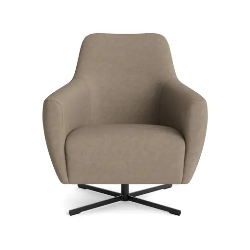 Sessel Noreli - drehbar, Stoff, Tabakbraun