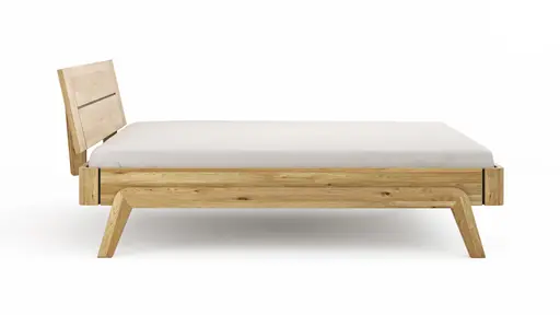 Bettgestell New Jersey - Liegefläche ca. 180x200 cm, Wildeiche massiv, mit Lisenen Anthrazit